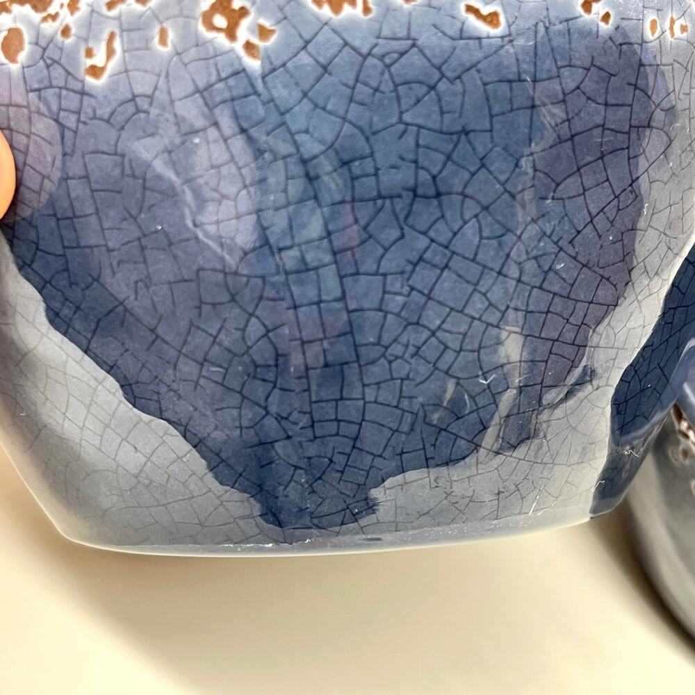 Tommy Bahama Blue Crackle Melamine Bowls Set of 4 - Picture 5 of 8
